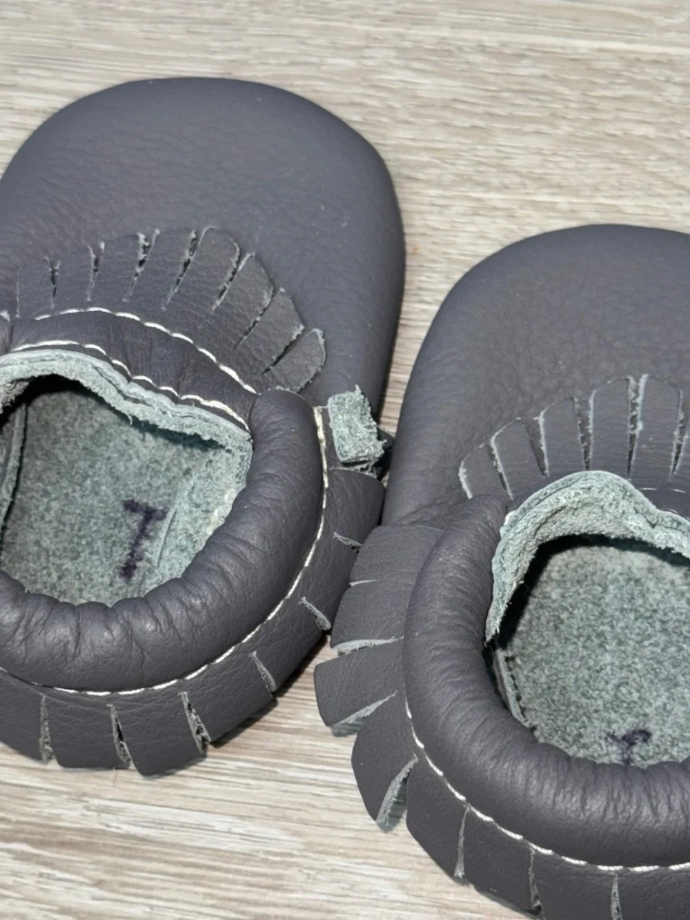 Dark Grey FP Moccasin Baby Shoe